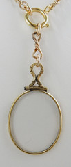 Antique Victorian Gold Filled Pocket Watch Chain 26″ Necklace & Quizzing Glass