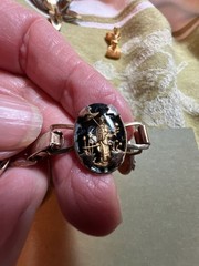 SEE DESCRIPTION Intricate Chinoiserie Asian Vintage Deco Prong-set Reverse Carve