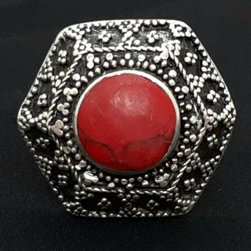 Vintage 2.50ctw Carnelian Silver Ring Size 9