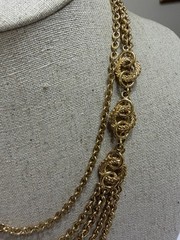 Vintage Monet Gold Tone Layered Varied Length 16”+ Necklace