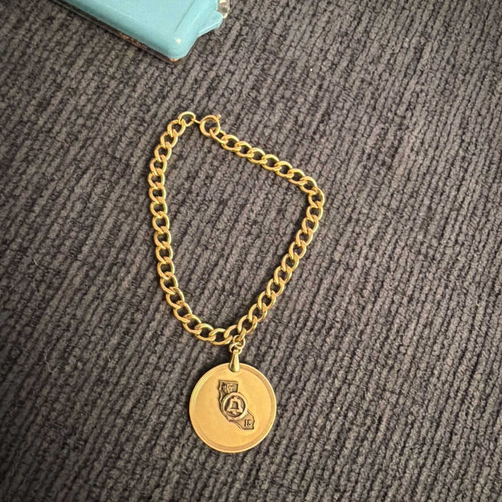 Vintage Pacific Pac Bell Telephone Charm Bracelet CA Employee Service Award GF