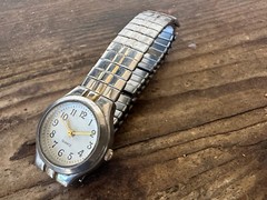 Wristwatch Watch Quartz WS21B PC21 White Face MZ Berger Japan 373A Vintage