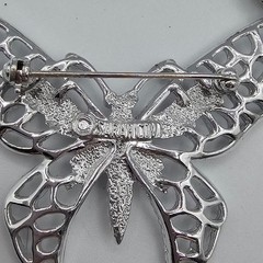 Vtg Silver Tone Brooch Pin Lot Butterfly Stars Heart Feather Rhinestone Sparkle