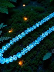 103 ct London Blue Topaz Faceted Gemstone Bead Sterling Silver Vintage Necklace