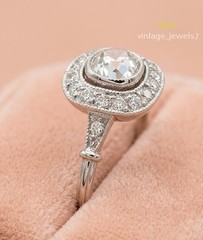 2.40CT Cushion Lab Created Diamond Wedding Vintage Halo Antique Ring 14K Gold FN