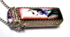 Vintage Enamel Hand Painted Russia Finift Jewelry Necklace-Locket 3 Variation#73