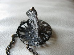 Antique Chatelaine Belt Clip Art Nouveau Buffalo Filigree Purse Vinaigrette