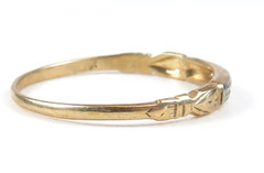 Antique Art Deco 1920 Diamond Wedding Band 14K White Yellow Ring Size 6 UK-L1/2