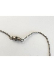 Mother of Pearl Accented Clip Fetish Sterling Silver 925 Vintage Necklace – 15″