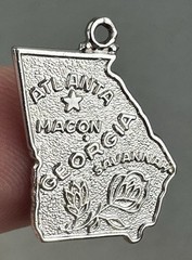Vintage WELLS STERLING SILVER CHARM STATE MAP GEORGIA PEACH STATE
