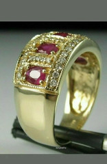 3.00 Ct Oval Cut Pink Ruby & Diamond Wedding Bridal Ring 14K Yellow Gold Plated
