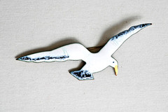 Vintage Seagull Enamel Beach Bird Sea Gull Animal Brooch Pin