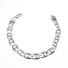 925 Sterling Silver Vintage Italy Anchor Mariner Link Bracelet 8.75″