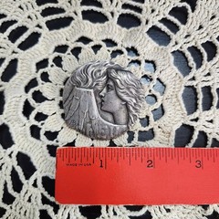 Rare AntiqueEarth & Fire Brooch/Button Armand Bargas Art Nouveau