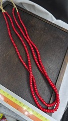 7-8mm Antique Venetian White Heart Trade Beads Long Strand