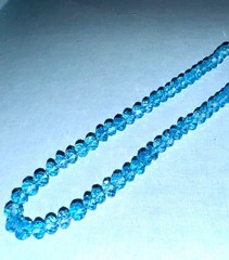 103 ct London Blue Topaz Faceted Gemstone Bead Sterling Silver Vintage Necklace