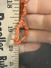 Vintage Necklace Coral Chip LIghtweight Antique No Clasp 40 inches