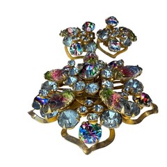 VTG 50s Juliana Watermelon Rhinestone Brooch Set
