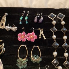 Lot 34 Pairs Vintage Earrings All Styles Some Signed Costume Jewelry