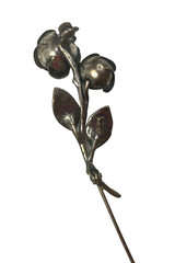 Sculpted 3D Designer 925 Silver Rose Brooch Pin Theodor Klotz Germany Vintage