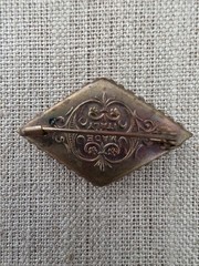 Old Vintage Micro Mosaic Floral Pin Brooch Italy