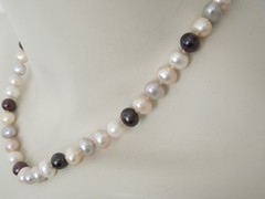 Freshwater Pearl Bead Necklace Multicolor 925 Silver Clasp 39,4 g/46 cm