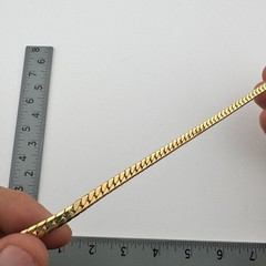 Vintage Signed Avon Gold Tone Flat Snake Chain Necklace 15 In Choker