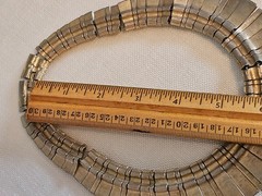 Vtg Les Bernard Gold Tone Jeweled Egyptian Revival Collar Necklace + Earrings
