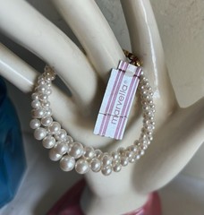 Vtg Marvella Multi Strands Faux Pearl Bracelet Original Tag
