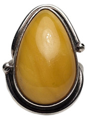 ESTATE VINTAGE STERLING SILVER EGG-YOLK BALTIC AMBER RING SIZE 5.5-FREE USA SHIP