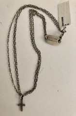 NWT Robert Lee Morris Elizabeth & James Sterling Cross Necklace W/Pouch $195