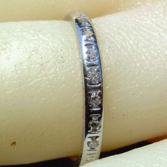 Original EARTH MINED DIAMOND Eternity DECO Band SOLID PLATINUM Anniversary RING