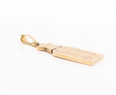 14K GOLD Vintage Pendant Solid Moses 10 Commandments Etched GP757