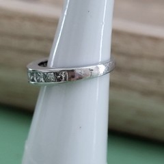 Vintage 1950 era Ring Platinum Band 10 Princess Cut Diamonds