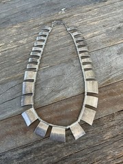 Vintage Mid Century Modern Sterling Silver Necklace Taxco Mexico – Signed