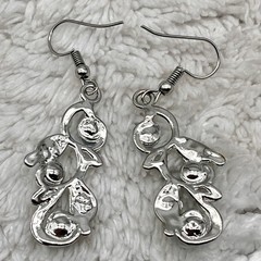 Vintage Blue Butterfly Jewelry Set Y Drop Necklace Earrings Fairycore