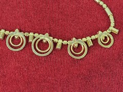 Vintage Gold Tone & Crystal Necklace And Screw Back Earrings Set