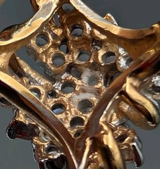 Vintage EDCO Gold Tone Plated Silver CZ Filled Dinner Ring Size 8