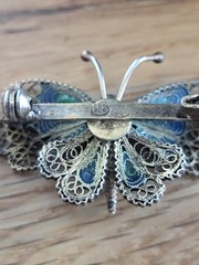 800 European Silver STUNNING BUTTERFLY Brooch. Vintage. Artistic.