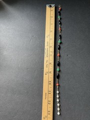 Vintage Beaded Choker Necklace Glass Bead Faux Pearl Colorful Career Event 13”