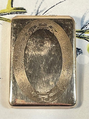 Antique Marathon Brass Plated Rectangular Picture / ID Necklace Locket Pendant