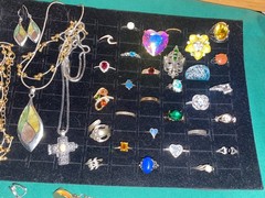 VINTAGE to Modern JEWELRY LOT 6 LBS 168 PCS RHINESTONE RING NECK WEARABLE #19