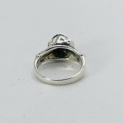 Vintage Sterling Silver Rose & Leaf Ring Finger 6.75 (5.50g)