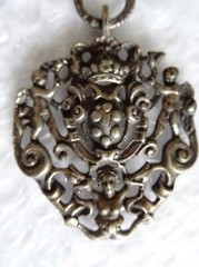 pENDANT PERUZZI MEDICI COAT ARMS MELUSINE MERMAID STERLING SILVER ITALY neocurio