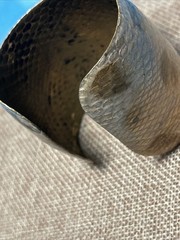VTG Brutalist Brass Elephant Cuff Bracelet Wide Hammered Statement Textured 2”