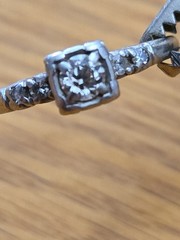 Vintage Estate Diamond Platinum Engagement Ring (10 irid plat ring) Size 8.5