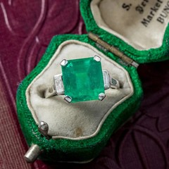 Aer Deco Antique Vintage 4.50Ct Natural Emerald Wedding Ring 925 Sterling Silver
