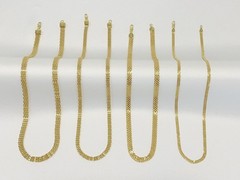 18K Yellow Gold Solid Bismark Chain Necklace 4.7mm 6mm 8mm Women Men 18″-24″