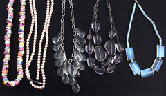 Vintage to Now Lot of 6 Mixed Materials Clear & Pastel necklaces
