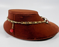 Lisner Vintage Red ‘Moon glow’ Lucite Thermoset Necklace & Bracelet Jewelry Set